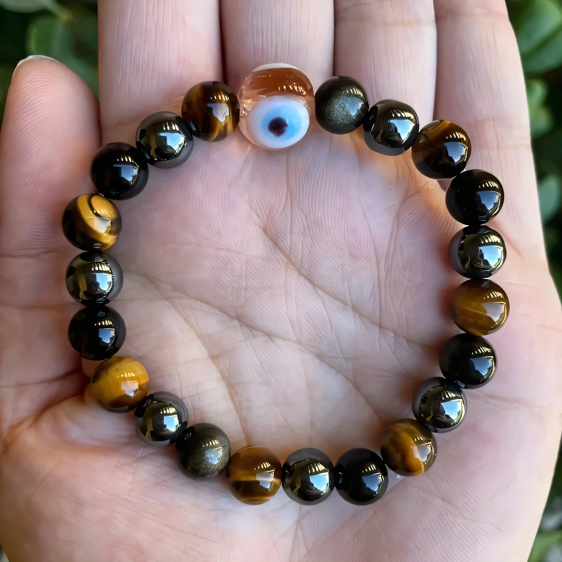 Tiger Eye, Hematite & Gold Obsidian Energy Bracelet