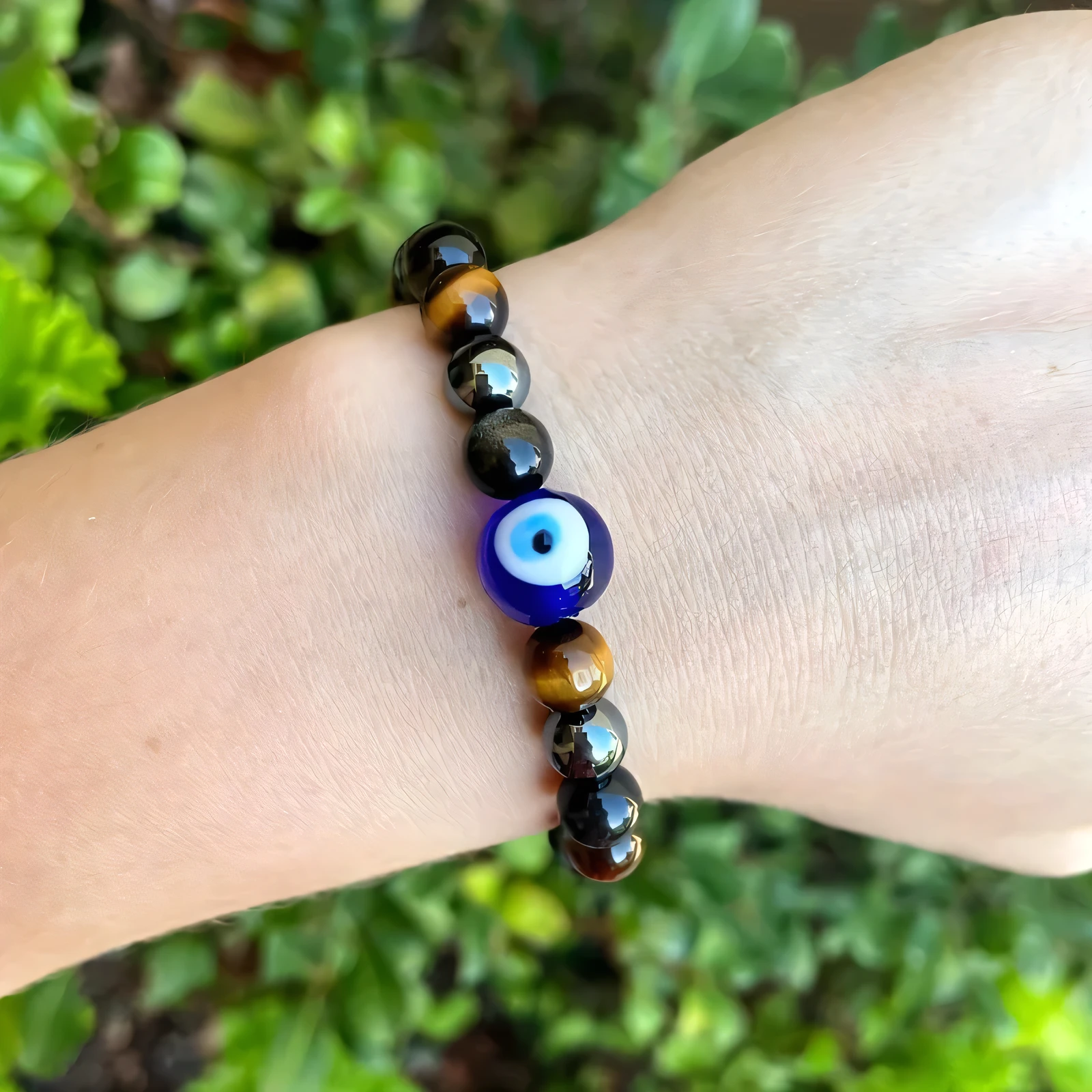 Tiger Eye, Hematite & Gold Obsidian Energy Bracelet