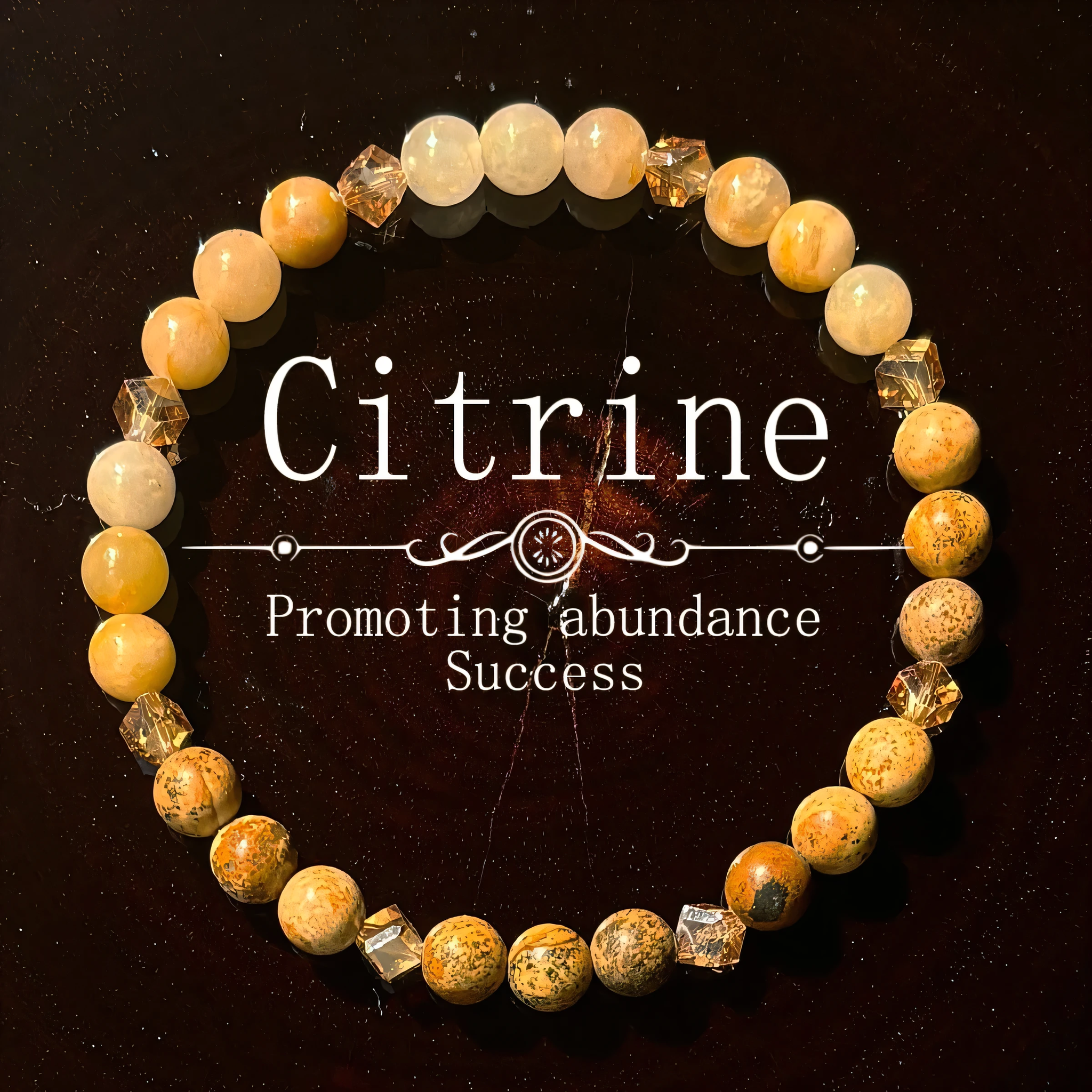 Citrine, Yellow Jade & Picture Jasper Energy Bracelet