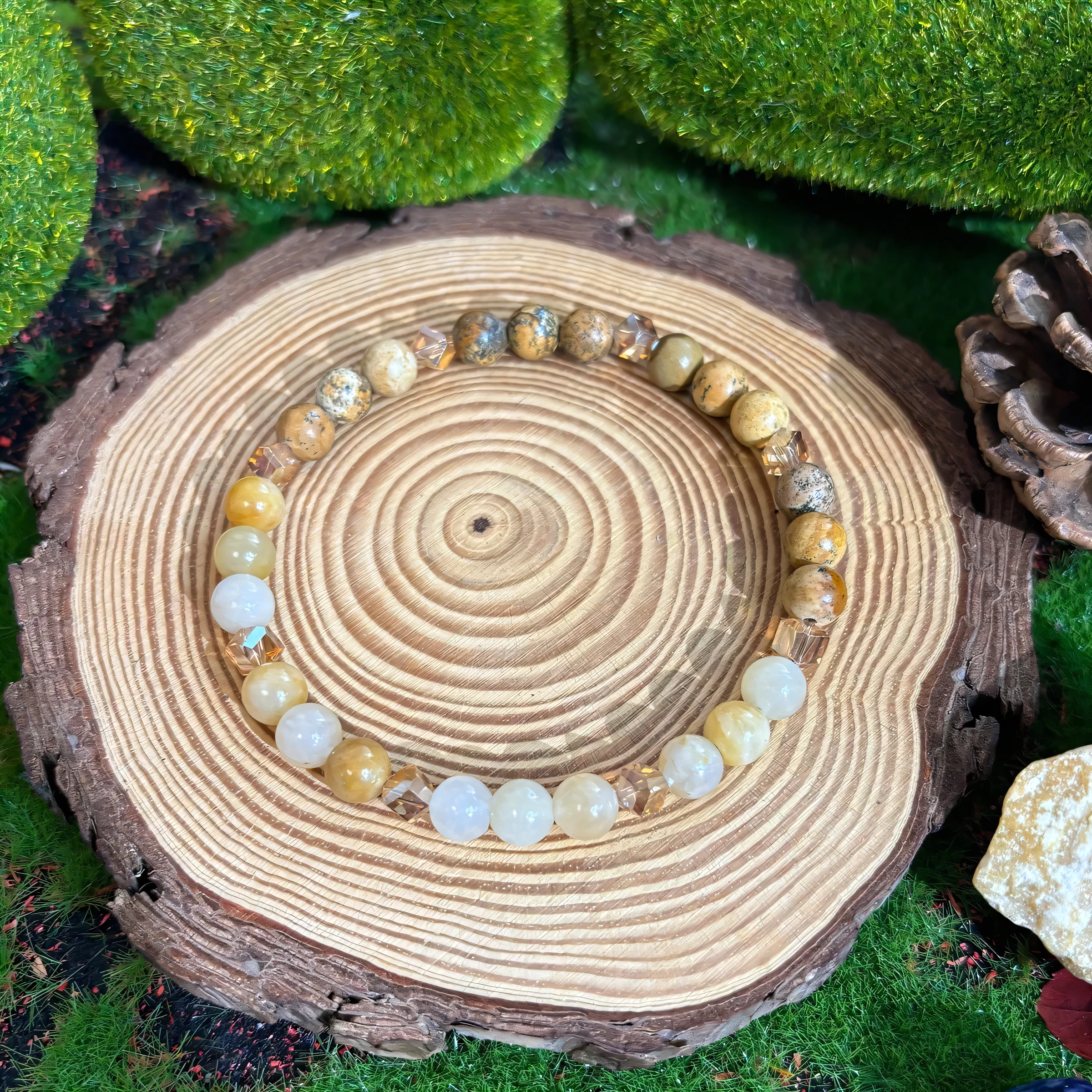 Citrine, Yellow Jade & Picture Jasper Energy Bracelet