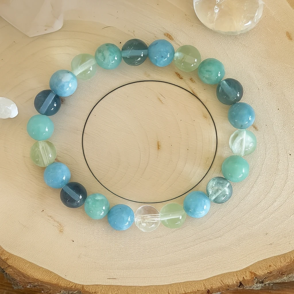 Fluorite, Aquamarine & Amazonite Energy Bracelet