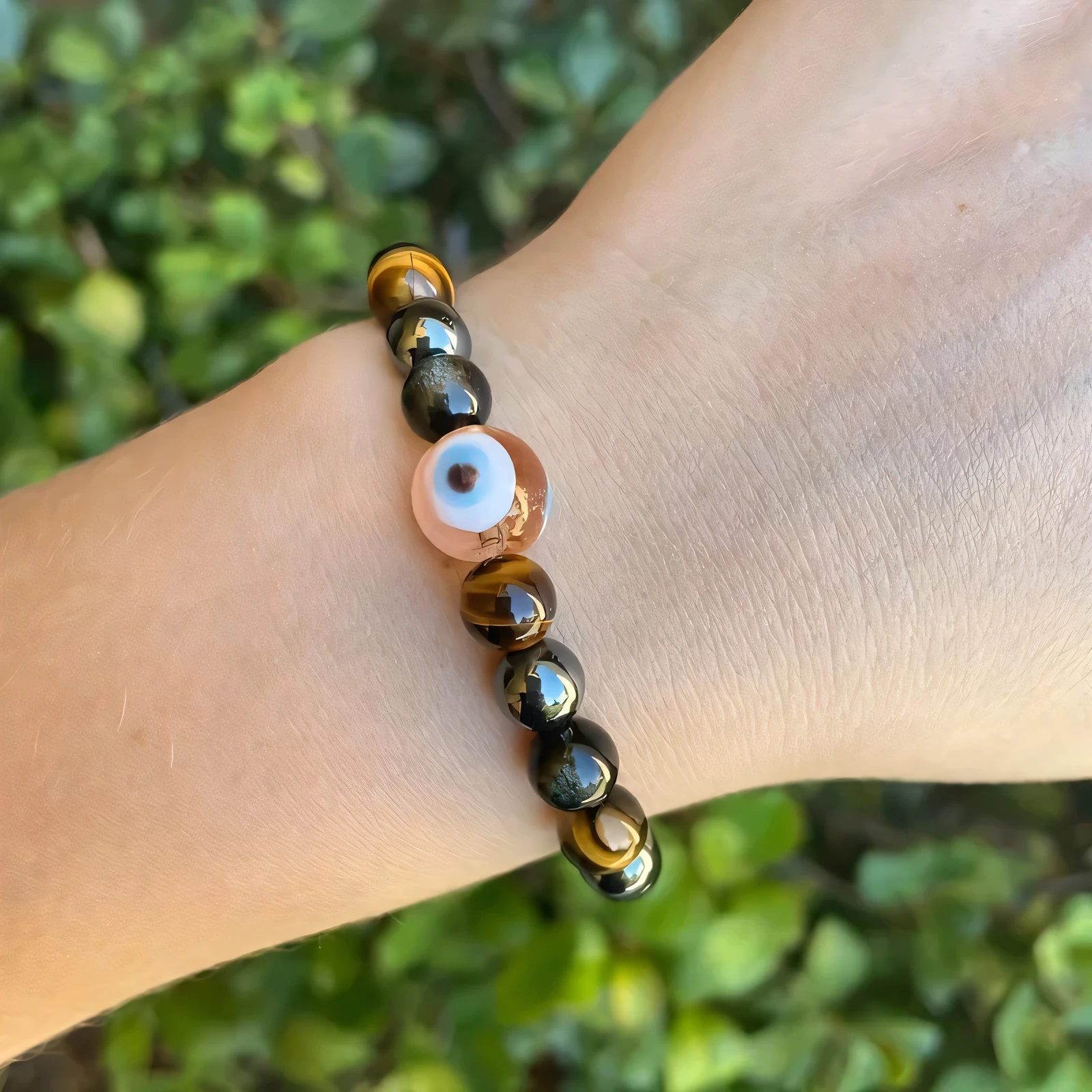 Tiger Eye, Hematite & Gold Obsidian Energy Bracelet