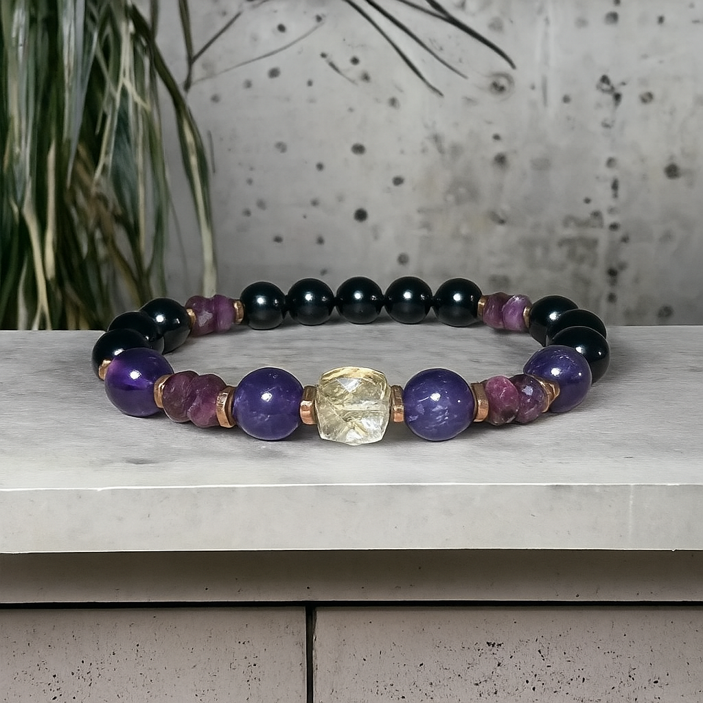 Citrine, Amethyst & Tourmaline Energy Bracelet