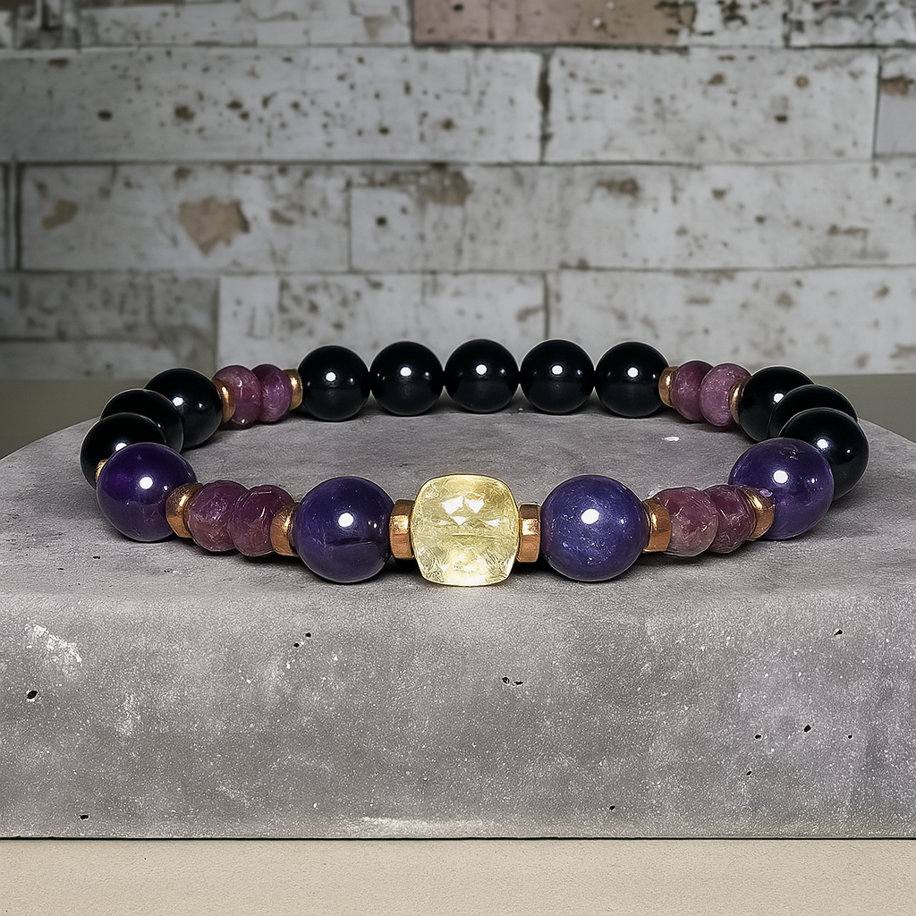 Citrine, Amethyst & Tourmaline Energy Bracelet