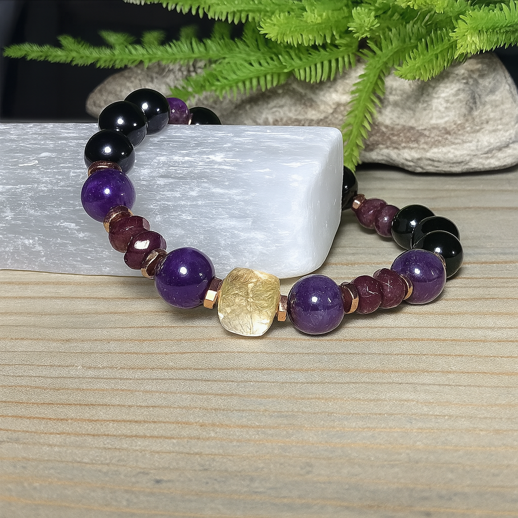 Citrine, Amethyst & Tourmaline Energy Bracelet
