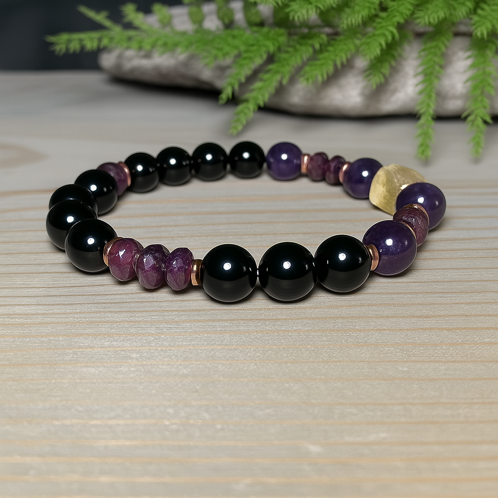 Citrine, Amethyst & Tourmaline Energy Bracelet