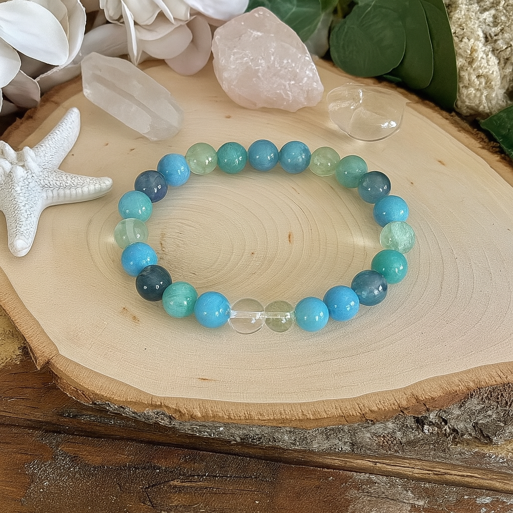 Fluorite, Aquamarine & Amazonite Energy Bracelet